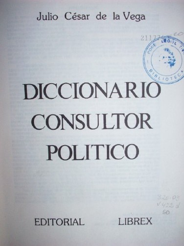 Diccionario consultor político : [rojo]