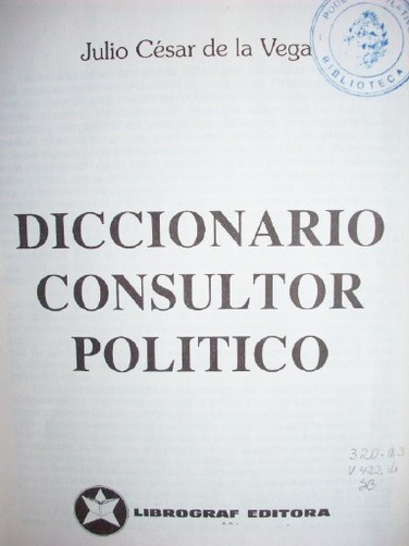 Diccionario consultor político : [verde]