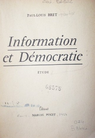 Information et Démocratie : étude
