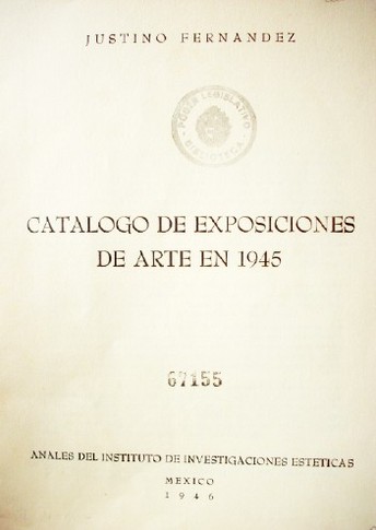 Catálogo de exposiciones de arte en 1945