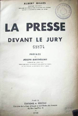 La presse devant le jury