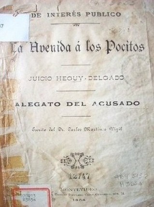 La avenida a los Pocitos : juicio Heguy-Delgado : alegato del acusado