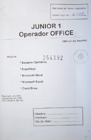 Junior 1 : operador office : manual del alumno