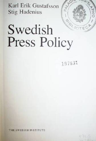 Swedish Press Policy