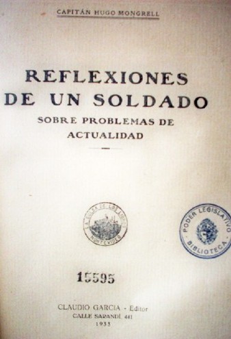 Reflexiones de un soldado : sobre problemas de actualidad