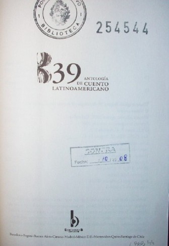 B 39 : antologia de cuento latinoamericano