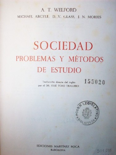 Sociedad problemas y métodos de estudio