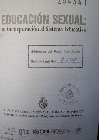 Educación sexual : su incorporación al sistema educativo