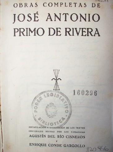 Obras completas de José Antonio Primo de Rivera