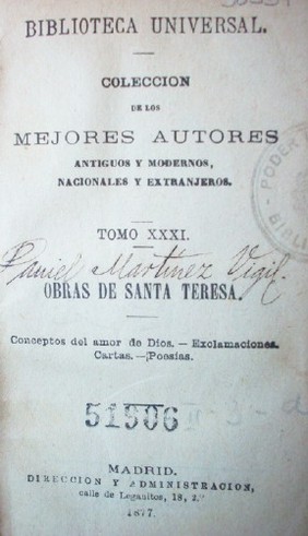 Obras de Santa Teresa