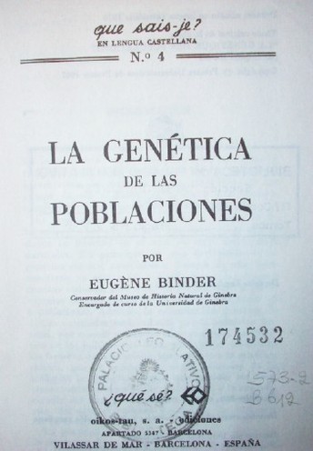 La genética de las poblaciones