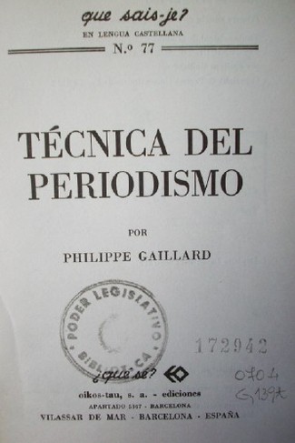 Técnica del periodismo