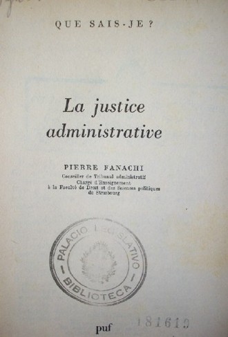 La justice administrative