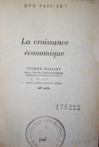 La croissance économique