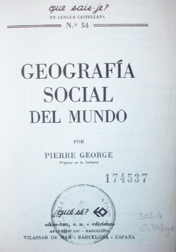 Geografía social del mundo