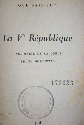 La cinquiéme République