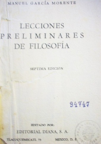 Lecciones preliminares de filosofía