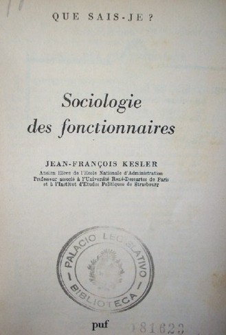 Sociologie des fonctionnaires