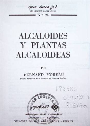 Alcaloides y plantas alcaloideas