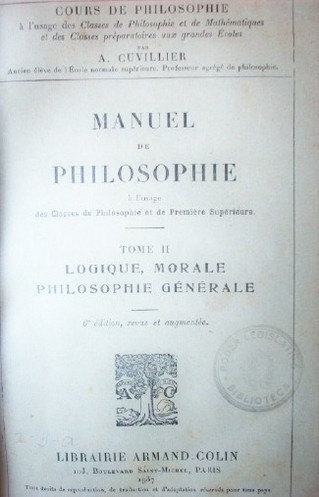 Manuel de philosophie