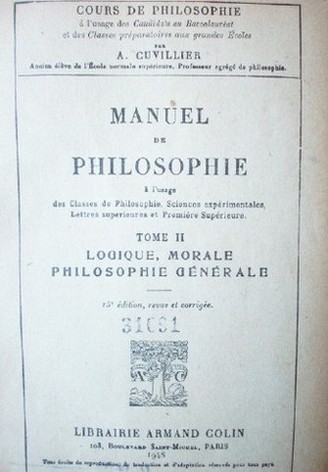 Manuel de philosophie