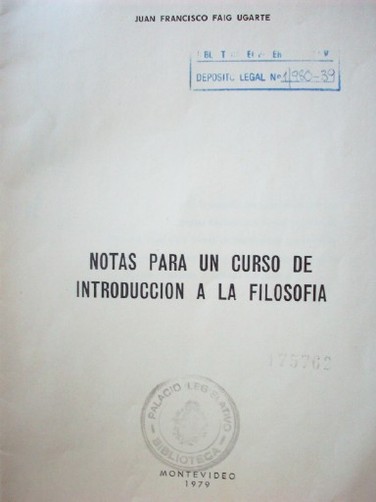 Notas para un curso de introducción a la filosofía