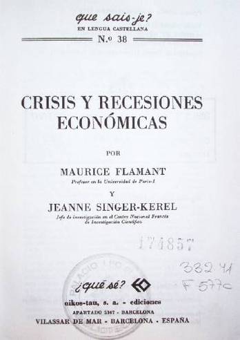 Crisis y recesiones económicas
