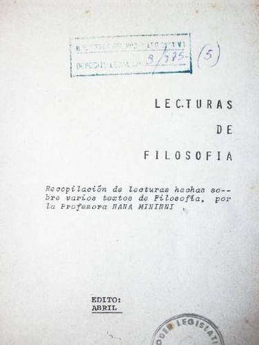 Lecturas de Filosofía