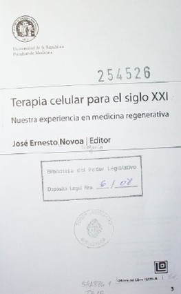 Terapia celular para el siglo XXI : nuestra experiencia en medicina regenerativa