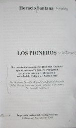 Los pioneros : testimonios