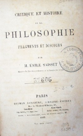 Critique et histoire de la philosophie: fragments et discours