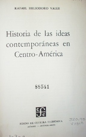 Historia de las ideas contemporáneas en Centro-América