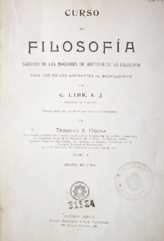 Curso de filosofía : seguido de las nociones de historia de la filosofía