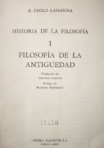 Historia de la filosofía