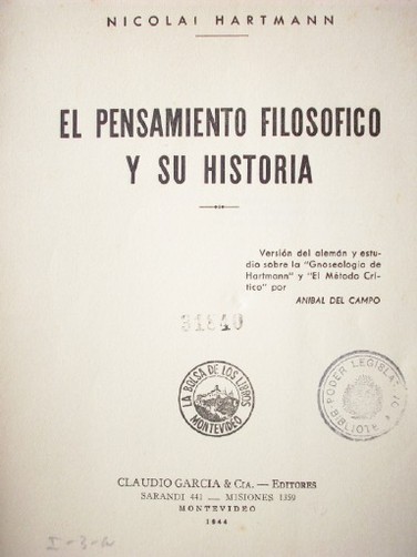 El pensamiento filosófico y su historia