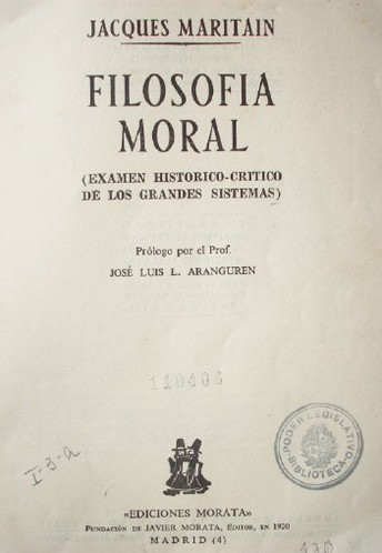 Filosofía moral : (examen histórico-critico de los grandes sistemas)