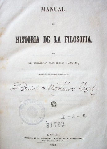 Manual de Historia de la Filosofía