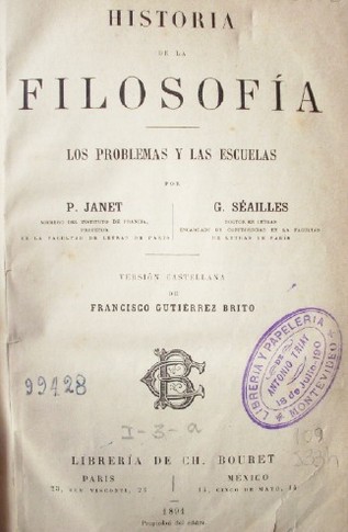 Historia de la filosofía : los problemas y las escuelas