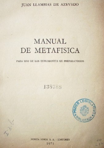 Manual de metafísica