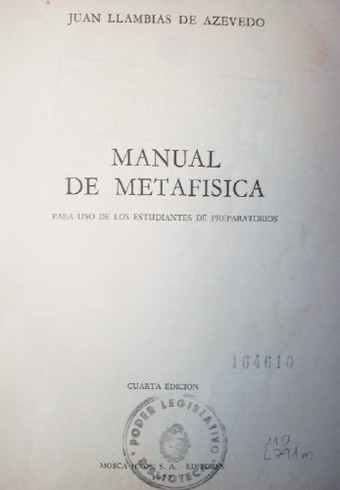 Manual de metafísica