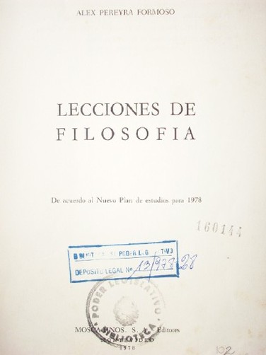 Lecciones de filosofía