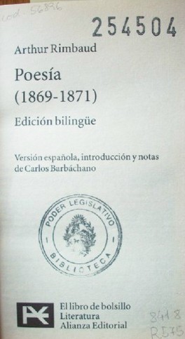 Poesía : (1869 - 1871)