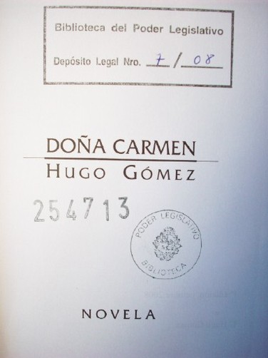 Doña Carmen : novela