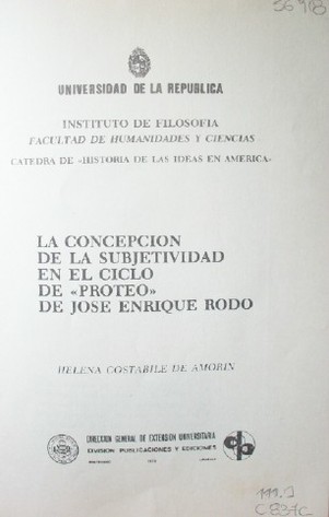 La concepción de la subjetividad en el ciclo de "Proteo" de José Enrique Rodó