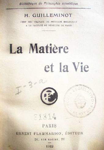 La matière et la vie