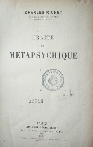 Traité de métapsychique