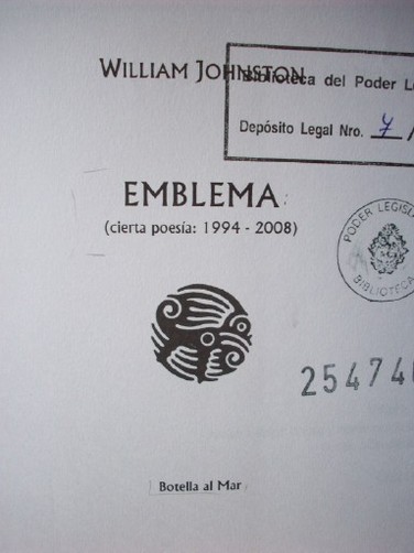 Emblema : (cierta poesía: 1994-2008)