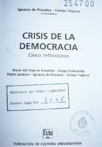 Crisis de la democracia : cinco reflexiones