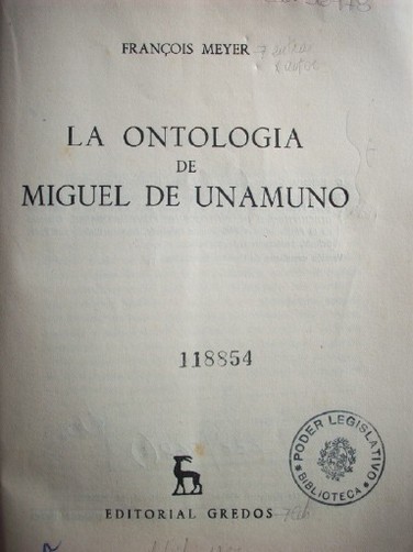 La ontología de Miguel de Unamuno.