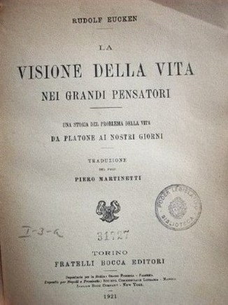 La visione della vita : nei grandi pensatori